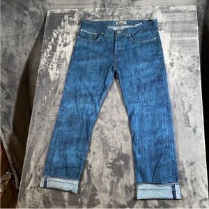 Naked & Famous Jeans Mens 34 Blue Selvedge Denim Weird Guy Big Slub Japan